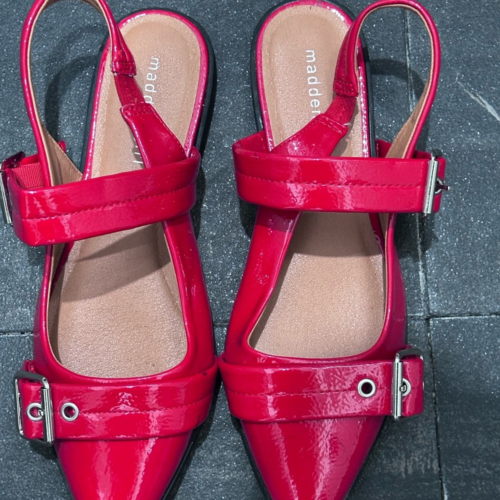 Madden Girl Vibrant Red Slingback Slippers